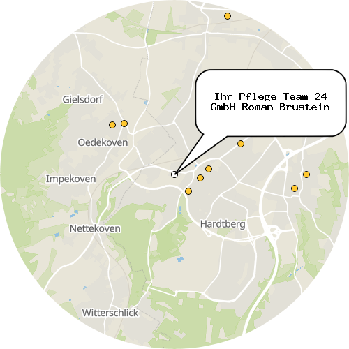 Kartenausschnitt für die Firma Ihr Pflege Team 24 GmbH Roman Brustein
