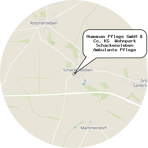 Kartenausschnitt für die Firma Humanas Pflege GmbH & Co. KG  Wohnpark Schackensleben Ambulante Pflege