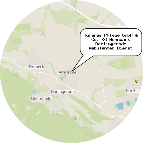 Kartenausschnitt für die Firma Humanas Pflege GmbH & Co. KG Wohnpark Darlingerode Ambulanter Dienst