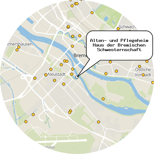 Kartenausschnitt für die Firma Alten- und Pflegeheim Haus der Bremischen Schwesternschaft