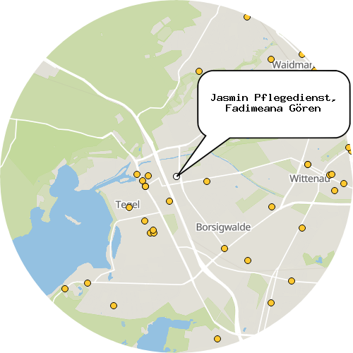 Kartenausschnitt für die Firma Jasmin Pflegedienst, Fadimeana Gören