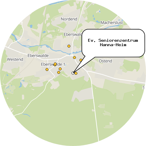 Kartenausschnitt für die Firma Ev. Seniorenzentrum Hanna-Heim