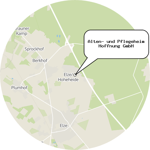Kartenausschnitt für die Firma Alten- und Pflegeheim Hoffnung GmbH