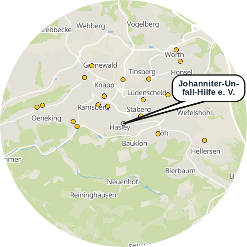 Kartenausschnitt für die Firma Johanniter-Unfall-Hilfe e. V.
