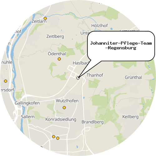 Kartenausschnitt für die Firma Johanniter-Pflege-Team-Regensburg