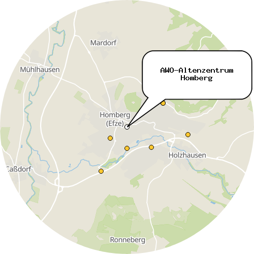 Kartenausschnitt für die Firma AWO-Altenzentrum Homberg