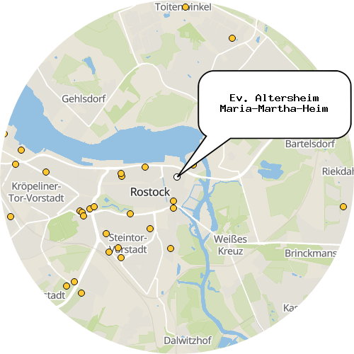 Kartenausschnitt für die Firma Ev. Altersheim Maria-Martha-Heim