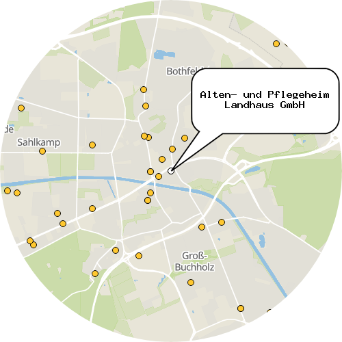 Kartenausschnitt für die Firma Alten- und Pflegeheim Landhaus GmbH