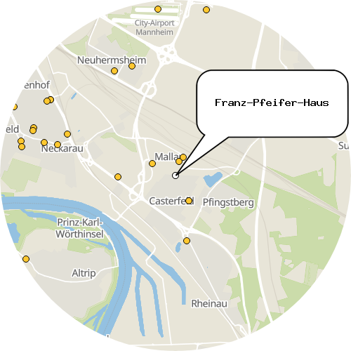 Kartenausschnitt für die Firma Franz-Pfeifer-Haus
