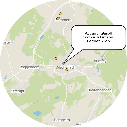 Kartenausschnitt für die Firma Vivant gGmbH Sozialstation Mechernich