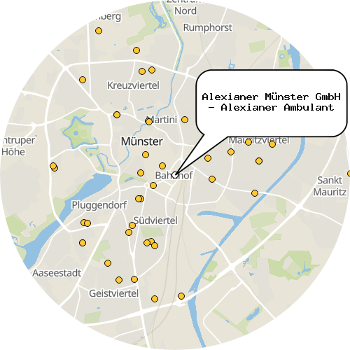 Kartenausschnitt für die Firma Alexianer Münster GmbH - Alexianer Ambulant