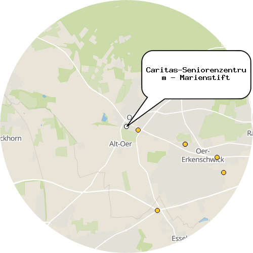Kartenausschnitt für die Firma Caritas-Seniorenzentrum - Marienstift