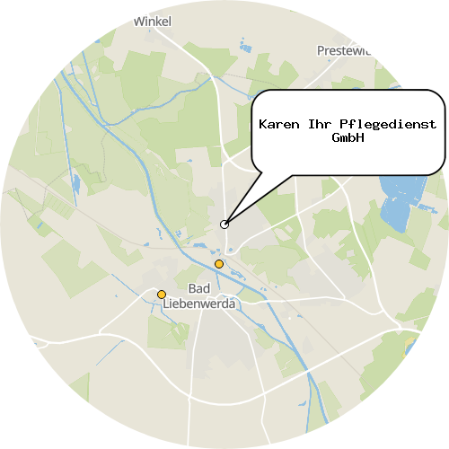 Kartenausschnitt für die Firma Karen Ihr Pflegedienst GmbH