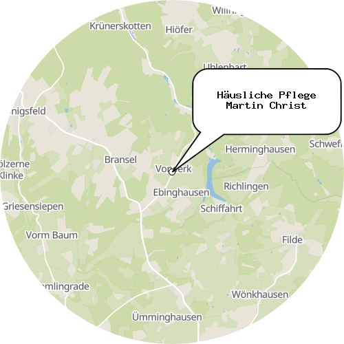 Kartenausschnitt für die Firma Häusliche Pflege Martin Christ