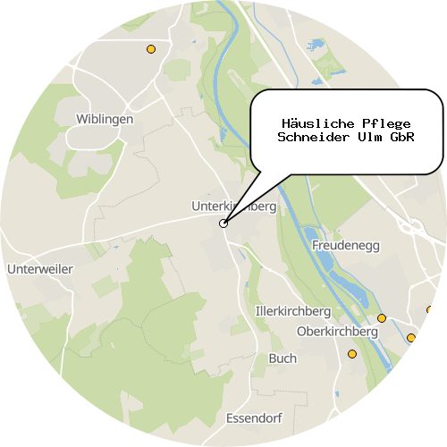 Kartenausschnitt für die Firma Häusliche Pflege Schneider Ulm GbR