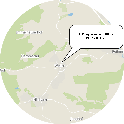 Kartenausschnitt für die Firma Pflegeheim HAUS BURGBLICK