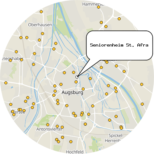 Kartenausschnitt für die Firma Seniorenheim St. Afra
