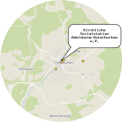Kartenausschnitt für die Firma Kirchliche Sozialstation Adelsheim-Osterburken e.V.