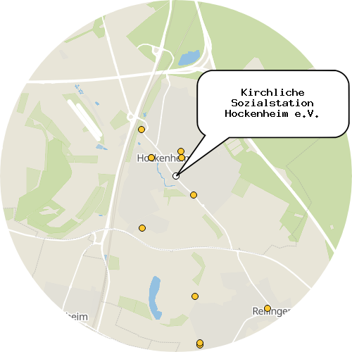 Kartenausschnitt für die Firma Kirchliche Sozialstation Hockenheim e.V.