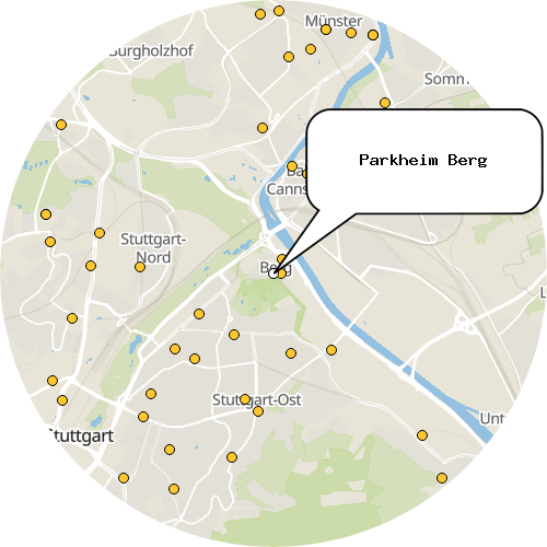 Kartenausschnitt für die Firma Parkheim Berg