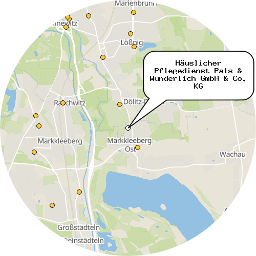 Kartenausschnitt für die Firma Häuslicher Pflegedienst Pals & Wunderlich GmbH & Co. KG
