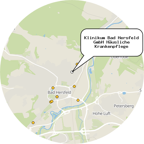 Kartenausschnitt für die Firma Klinikum Bad Hersfeld GmbH Häusliche Krankenpflege
