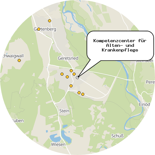 Kartenausschnitt für die Firma Kompetenzcenter für Alten- und Krankenpflege