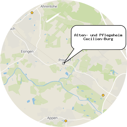 Kartenausschnitt für die Firma Alten- und Pflegeheim Cecilien-Burg
