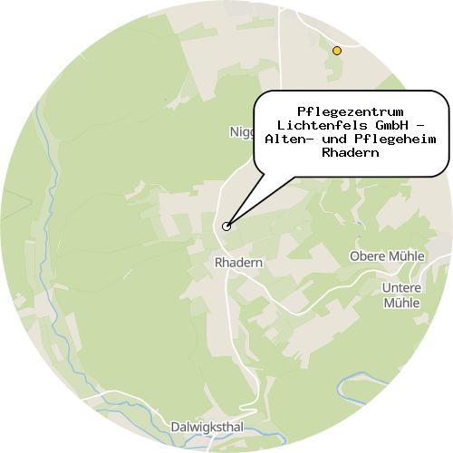 Kartenausschnitt für die Firma Pflegezentrum Lichtenfels GmbH - Alten- und Pflegeheim Rhadern