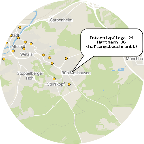 Kartenausschnitt für die Firma Intensivpflege 24 Hartmann UG (haftungsbeschränkt)