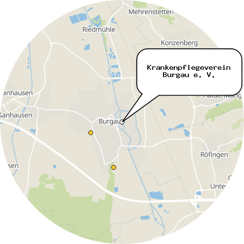 Kartenausschnitt für die Firma Krankenpflegeverein Burgau e. V.