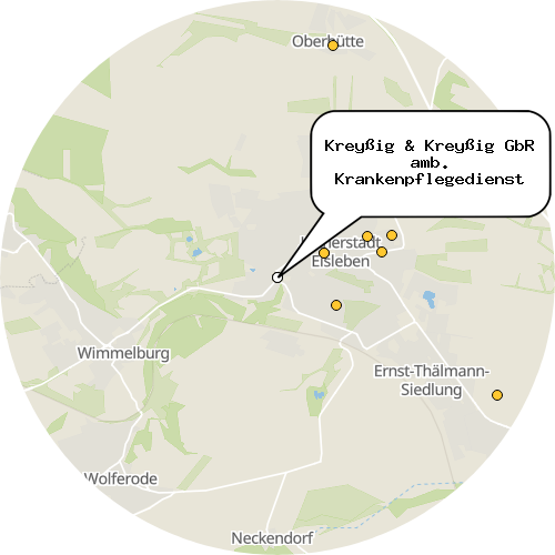 Kartenausschnitt für die Firma Kreyßig & Kreyßig GbR amb. Krankenpflegedienst