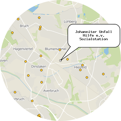 Kartenausschnitt für die Firma Johanniter Unfall Hilfe e.v. Sozialstation
