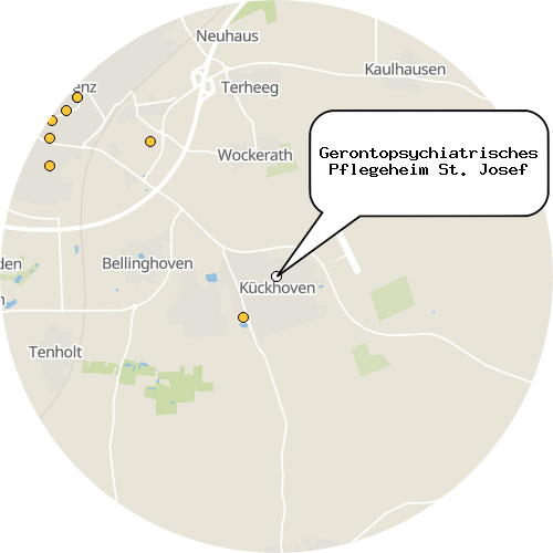 Kartenausschnitt für die Firma Gerontopsychiatrisches Pflegeheim St. Josef