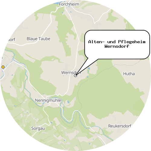 Kartenausschnitt für die Firma Alten- und Pflegeheim Wernsdorf