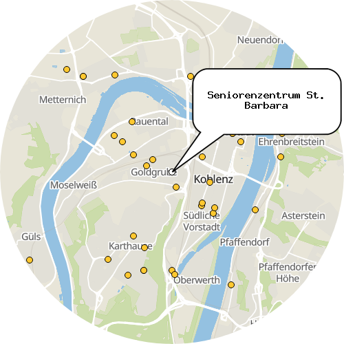 Kartenausschnitt für die Firma Seniorenzentrum St. Barbara
