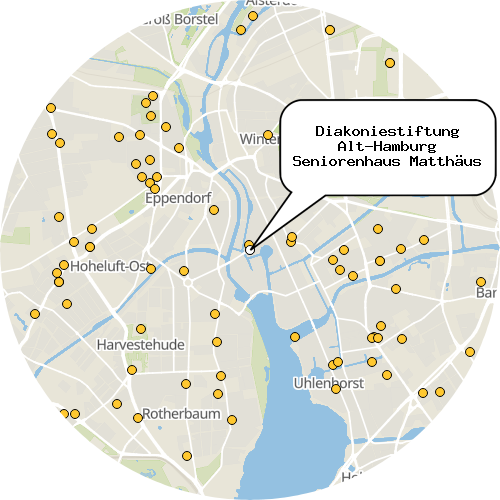 Kartenausschnitt für die Firma Diakoniestiftung Alt-Hamburg Seniorenhaus Matthäus