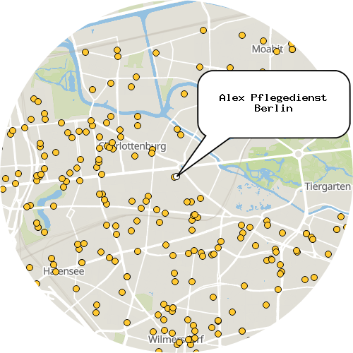 Kartenausschnitt für die Firma Alex Pflegedienst Berlin
