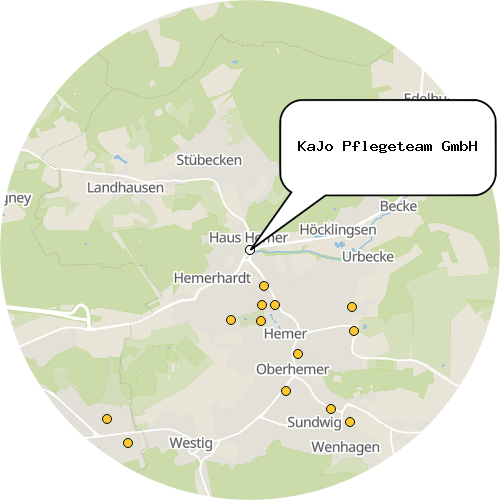 Kartenausschnitt für die Firma KaJo Pflegeteam GmbH
