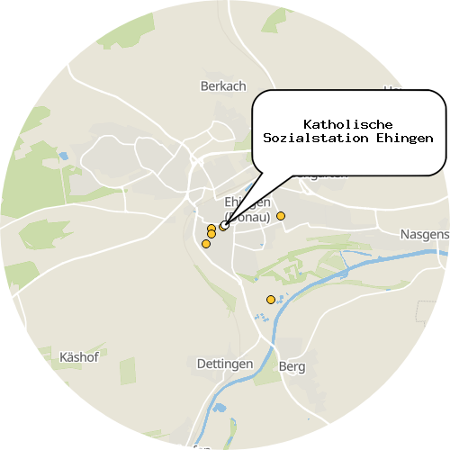 Kartenausschnitt für die Firma Katholische Sozialstation Ehingen