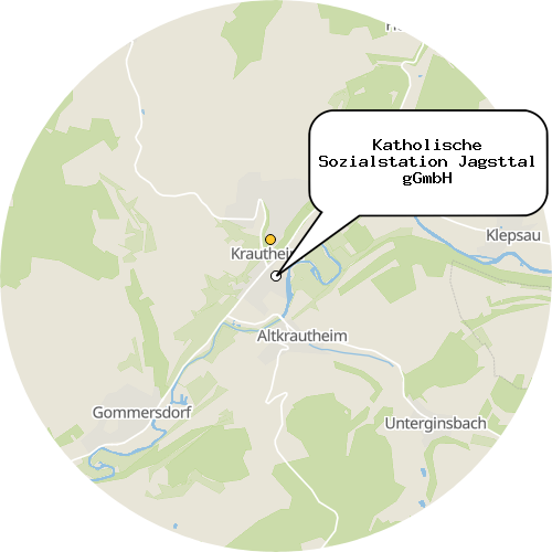 Kartenausschnitt für die Firma Katholische Sozialstation Jagsttal gGmbH