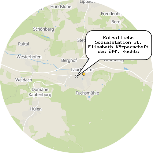 Kartenausschnitt für die Firma Katholische Sozialstation St. Elisabeth Körperschaft des öff. Rechts