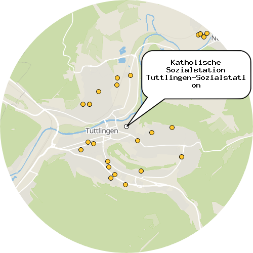 Kartenausschnitt für die Firma Katholische Sozialstation Tuttlingen-Sozialstation