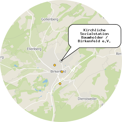 Kartenausschnitt für die Firma Kirchliche Sozialstation Baumholder / Birkenfeld e.V.