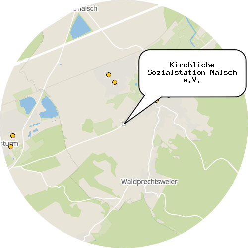 Kartenausschnitt für die Firma Kirchliche Sozialstation Malsch e.V.