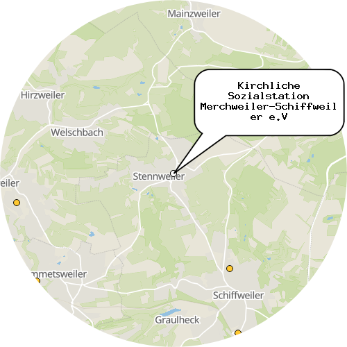 Kartenausschnitt für die Firma Kirchliche Sozialstation Merchweiler-Schiffweiler e.V
