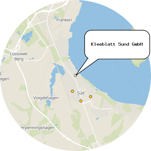 Kartenausschnitt für die Firma Kleeblatt Sund GmbH