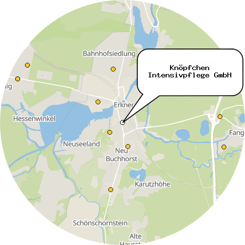 Kartenausschnitt für die Firma Knöpfchen Intensivpflege GmbH