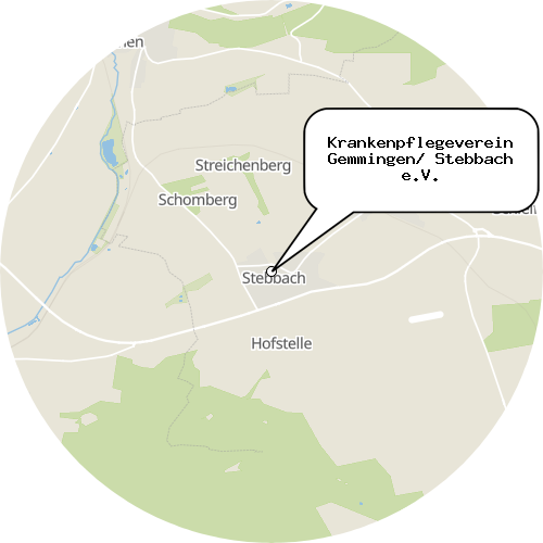 Kartenausschnitt für die Firma Krankenpflegeverein Gemmingen/ Stebbach e.V.