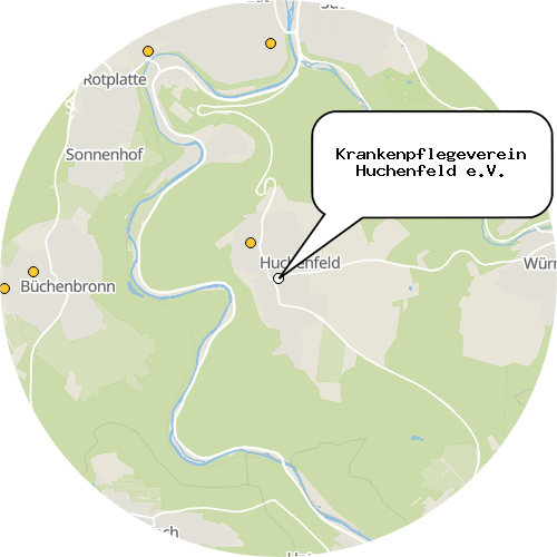 Kartenausschnitt für die Firma Krankenpflegeverein Huchenfeld e.V.